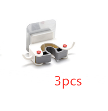 Nail-Free Wall Mount Mop and Broom Holder with Double Hooks