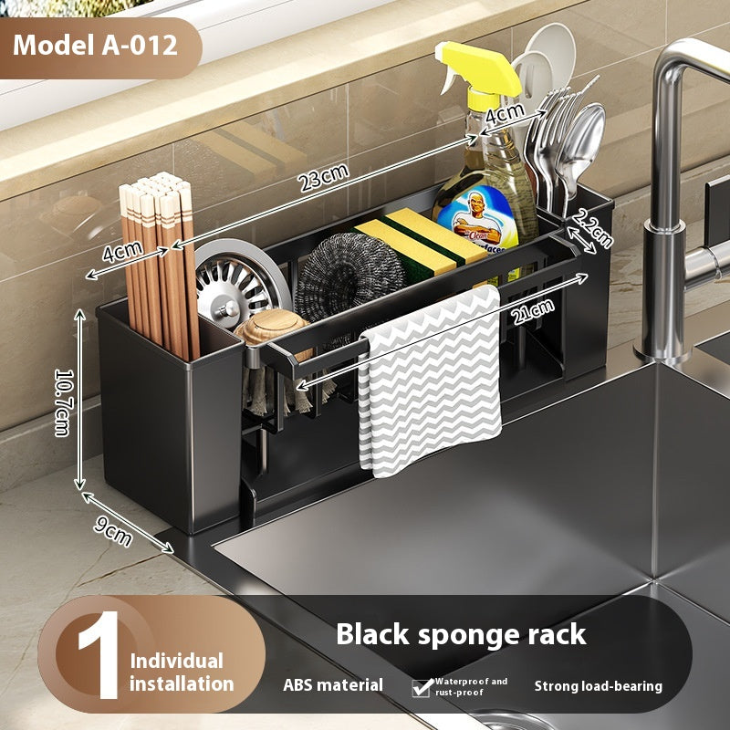 Multifunctional Sink Sponge Draining Rack Countertop Organizer Storage Rack