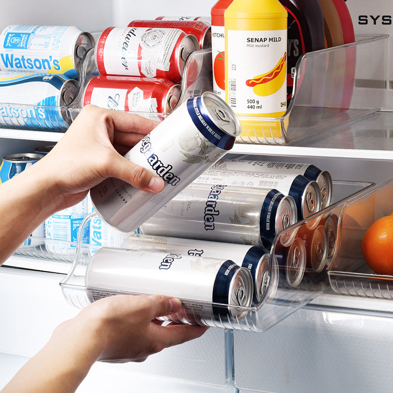 Clear Plastic Beverage Organizer for Fridge & Kitchen