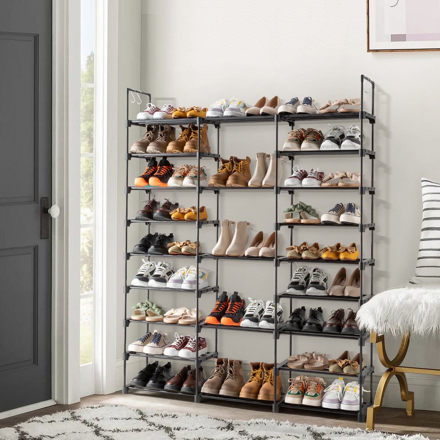 9-Tier Large Shoe Rack Organizer, Holds 50-55 Pairs