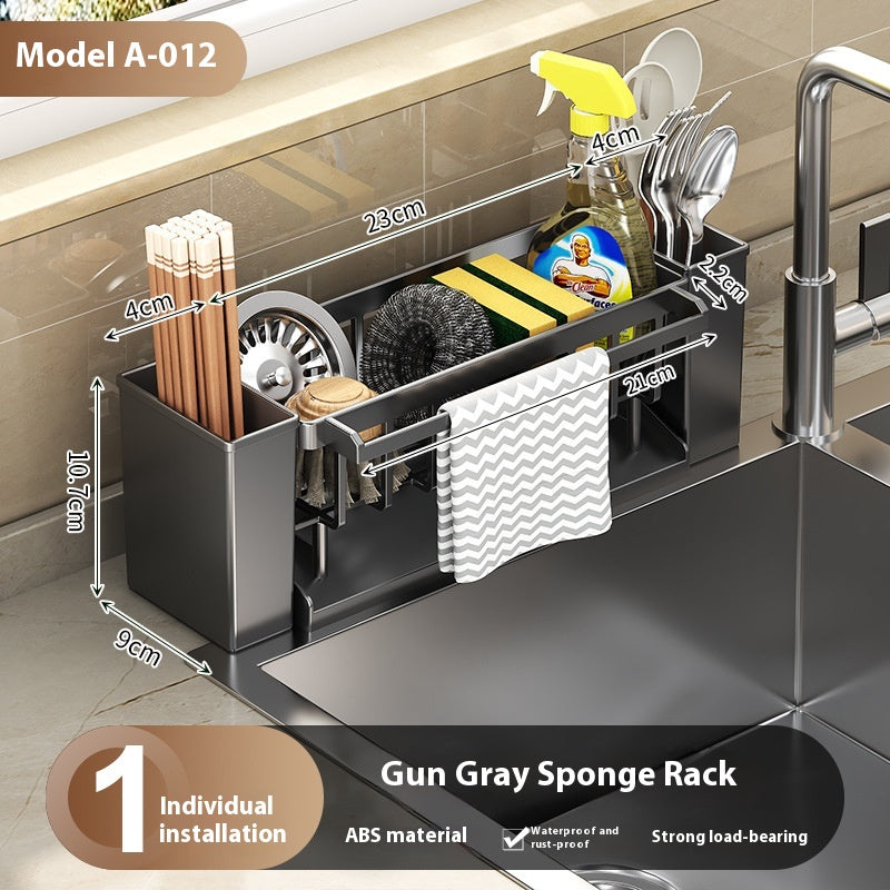 Multifunctional Sink Sponge Draining Rack Countertop Organizer Storage Rack
