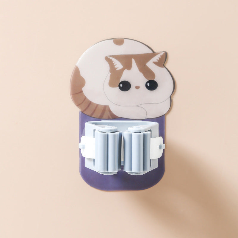 Self-Adhesive Mop and Broom Holder Clip for Wall Storage