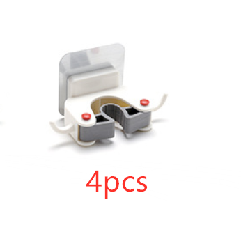 Nail-Free Wall Mount Mop and Broom Holder with Double Hooks