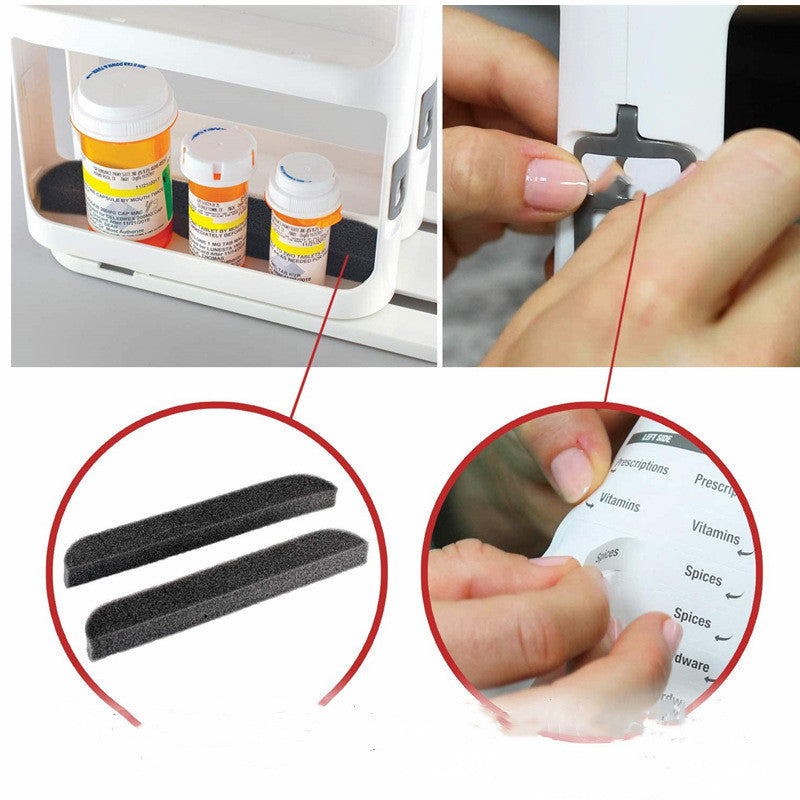 Double Tier Rotating Spice Rack Organizer - White Plastic