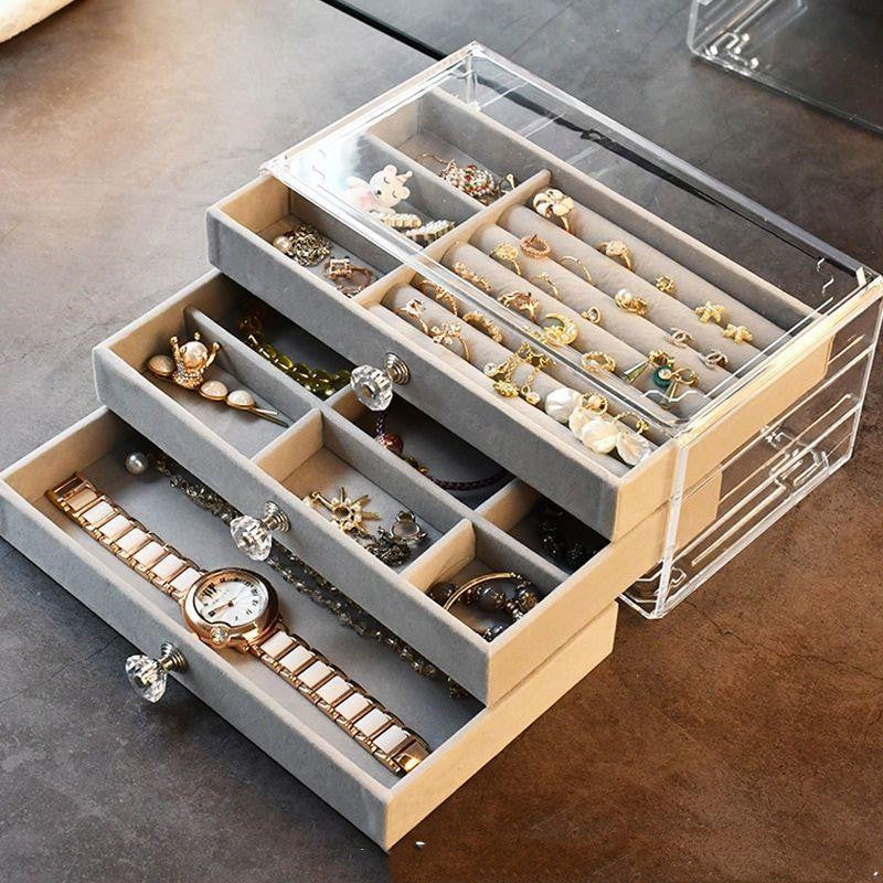 Stackable Clear Plastic Skincare & Jewelry Organizer