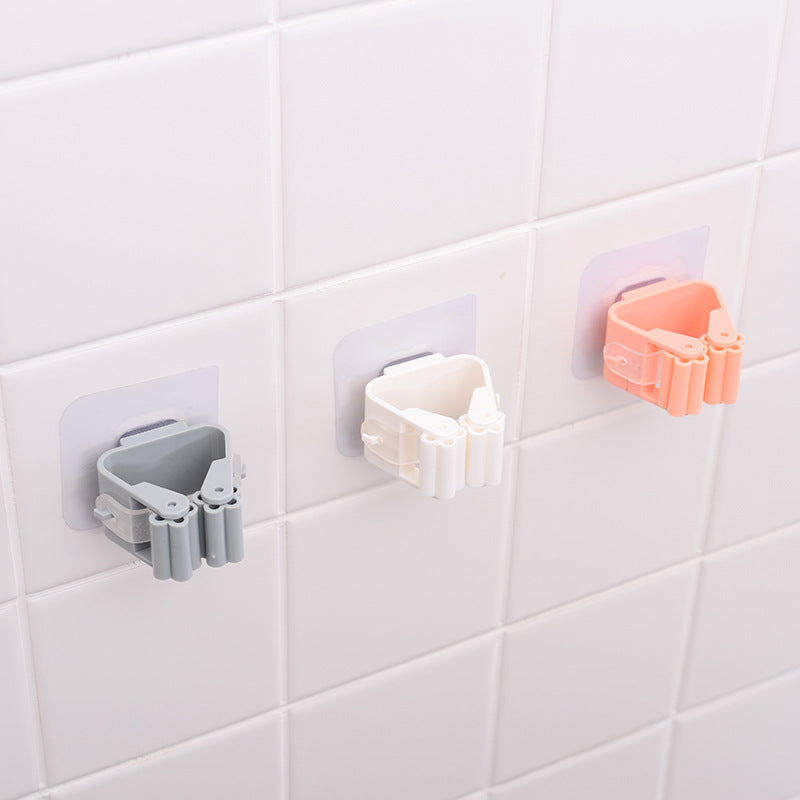 Nail-Free Adhesive Mop and Broom Wall Holder