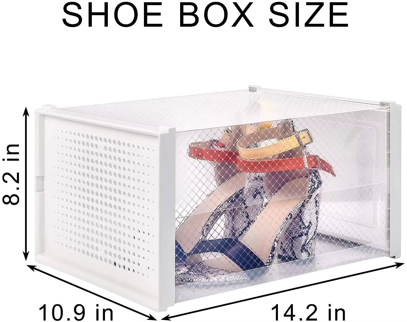 12-Pack Stackable Clear Plastic Shoe Storage Boxes