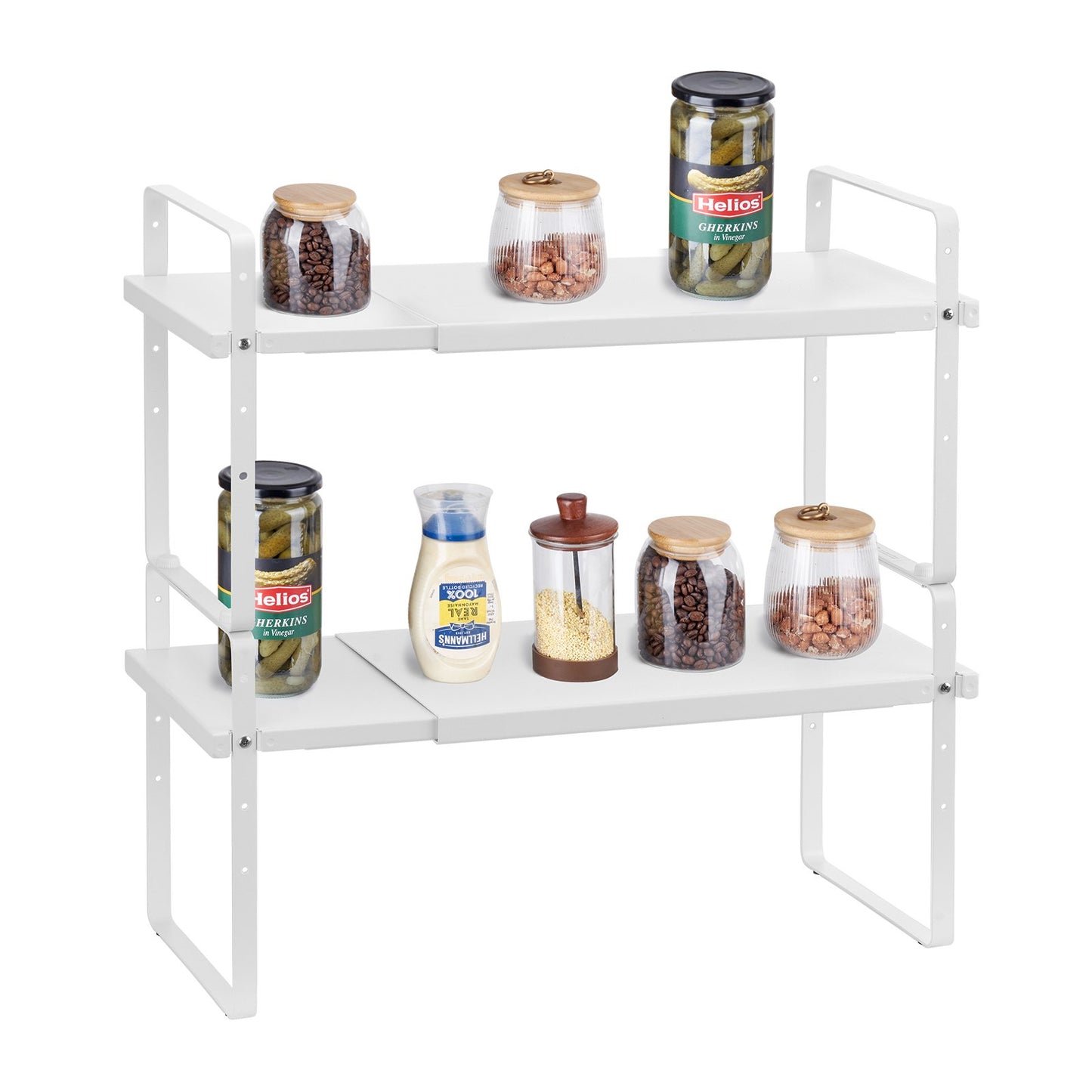 2-Tier Expandable Steel Kitchen Cabinet Organizer Shelf