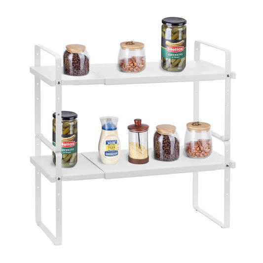 2-Tier Expandable Steel Kitchen Cabinet Organizer Shelf