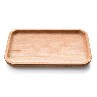 Square Wooden Tea and Cutlery Serving Tray - 5.4 x 5.4 In