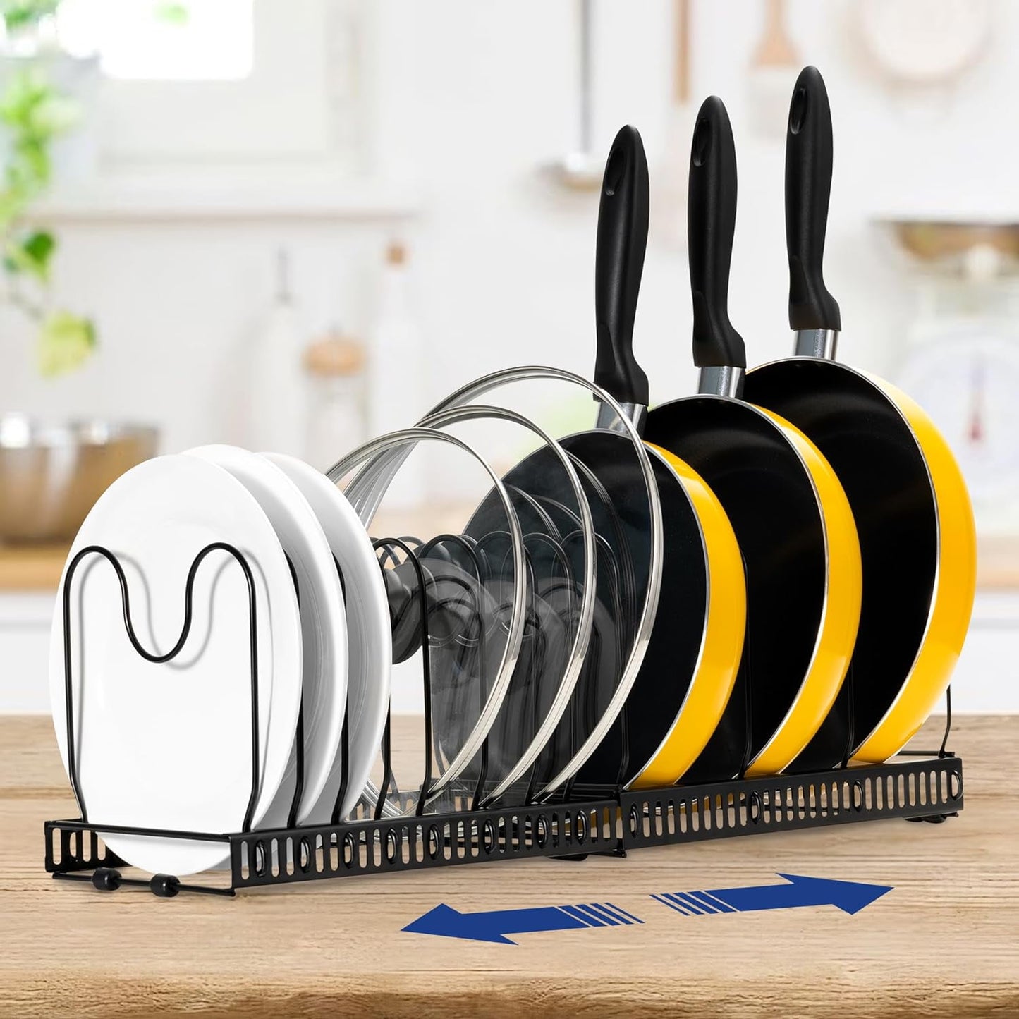 2-Pack Expandable Pot Lid and Pan Organizer Rack