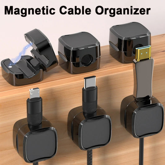 Magnetic Under-Desk Cable Clips - 6 Pack Cord Organizer