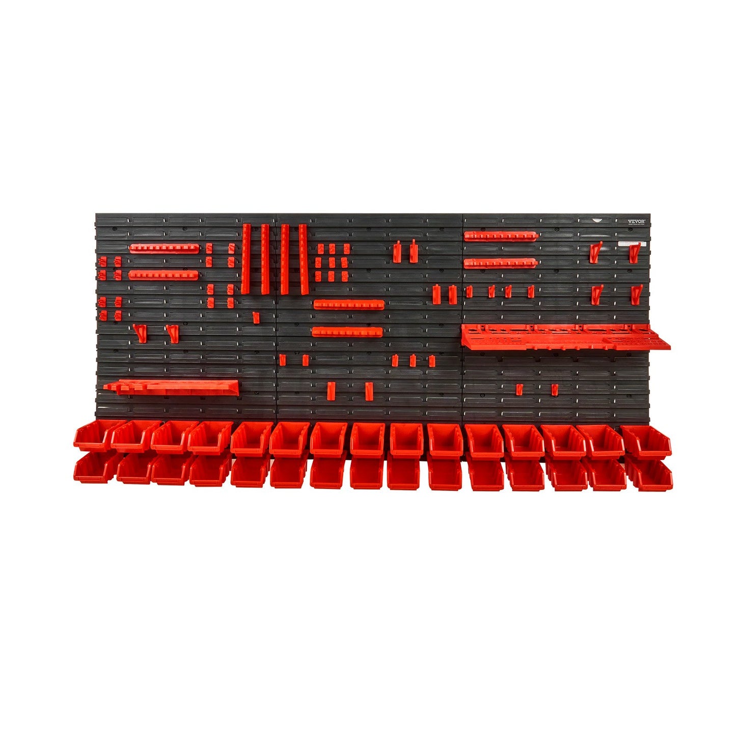30-Compartment Wall-Mounted Plastic Parts Organizer Rack