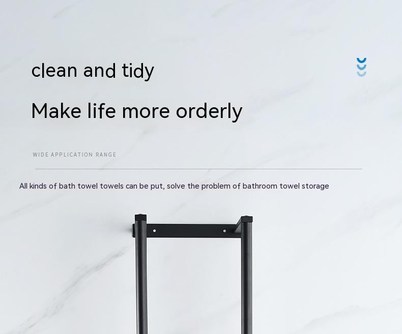 Wall Mounted Stainless Steel Towel Rack - No-Drill Design