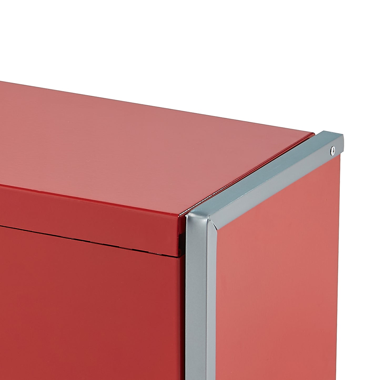 Mini 8.6" Metal Tool Box with 3 Drawers - Red Steel Organizer