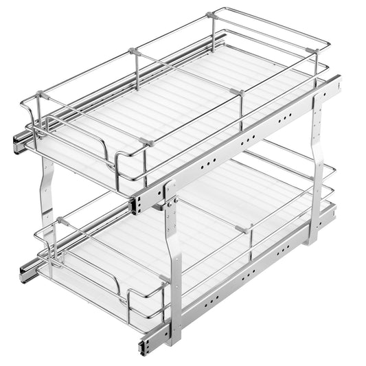 2-Tier Wire Pull-Out Cabinet Organizer, 12"W x 21"D x 15"H